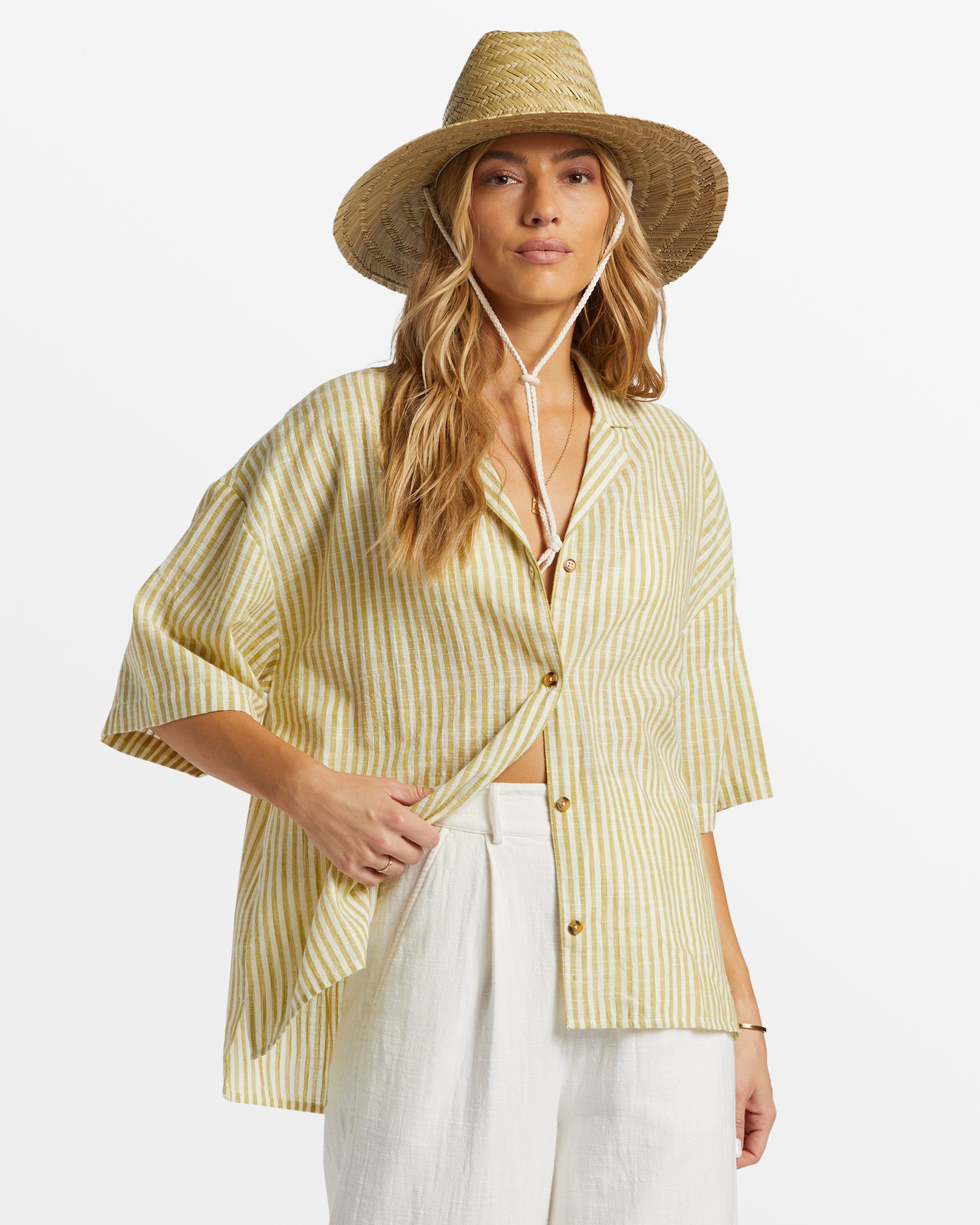 Beach Side Oversized Short Sleeve Shirt - Moss Joy | Billabong