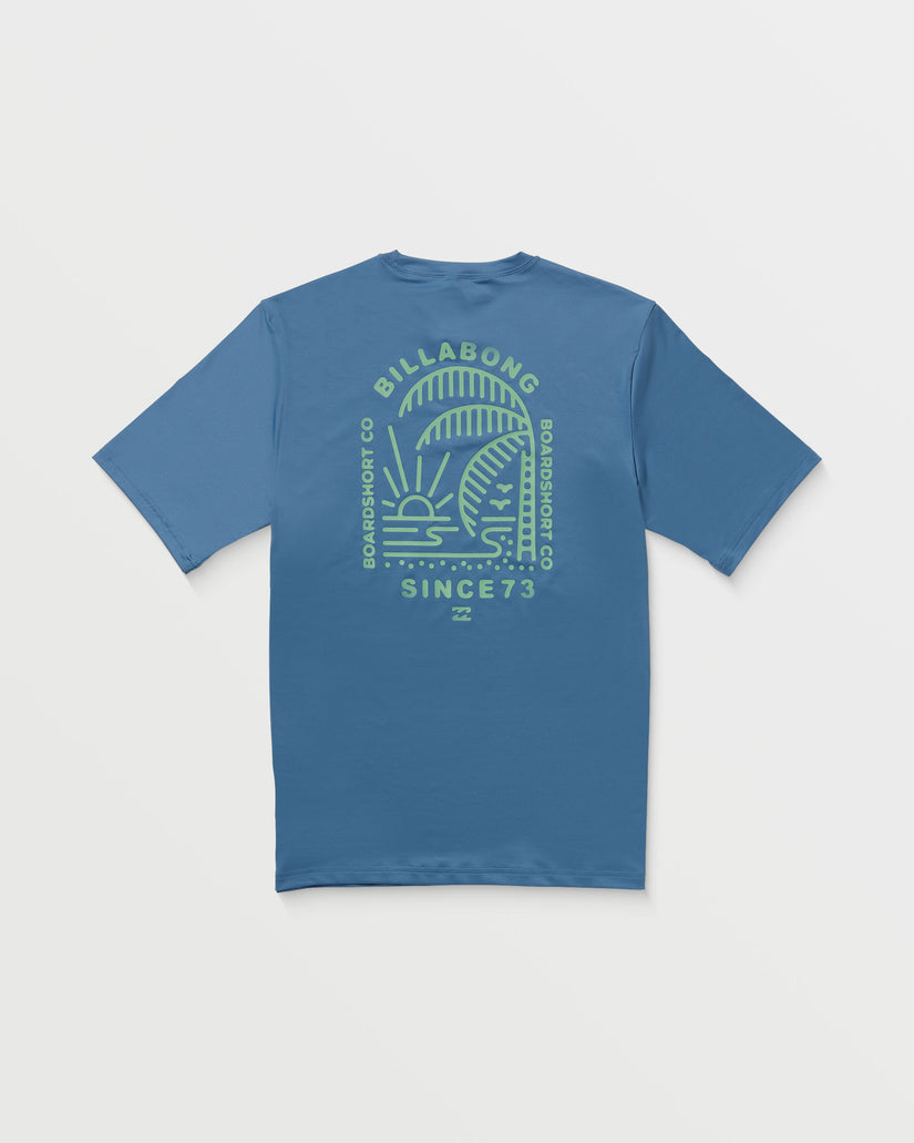 Last Night Loose Fit Short Sleeve Surf Tee - Bay Blue