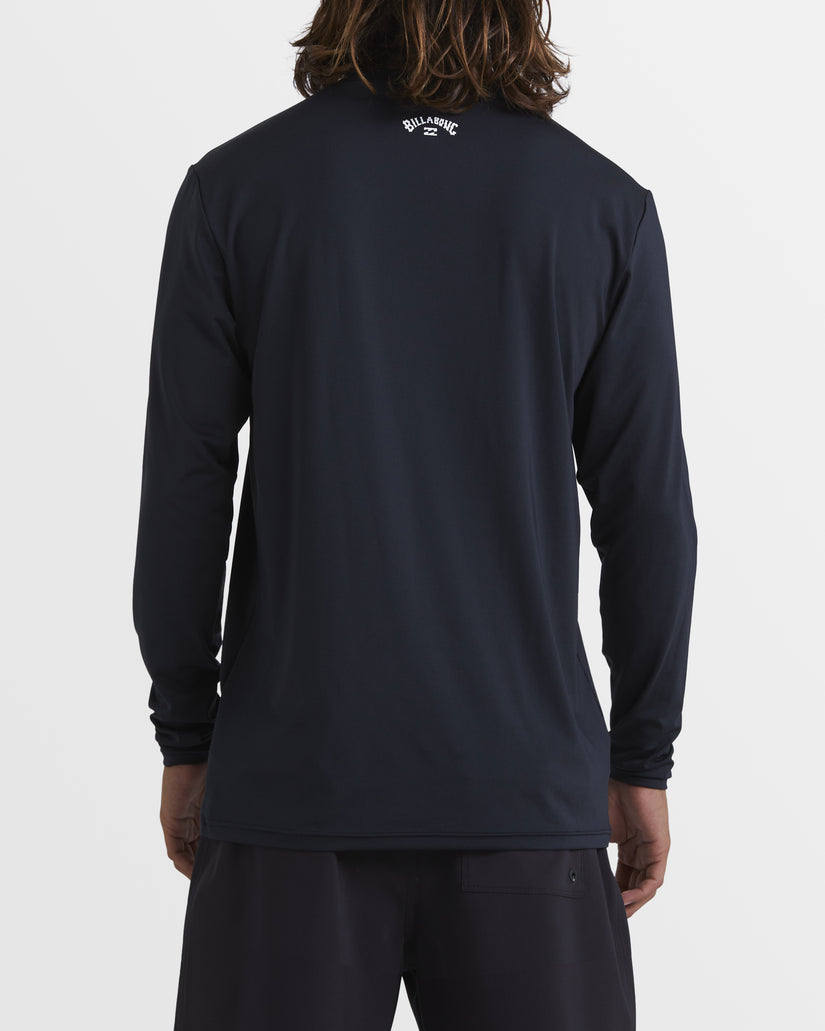 All Day Wave Loose Fit Long Sleeve Surf Tee - Black