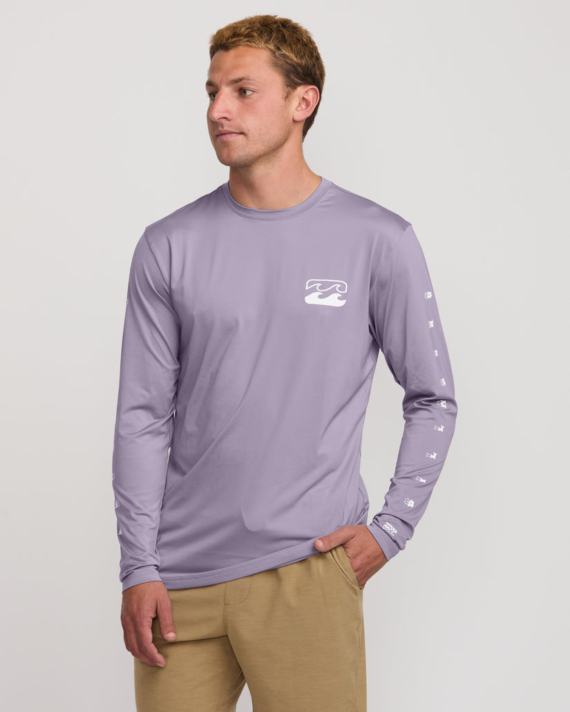 Unity Loose Fit Long Sleeve Surf Tee - Light Purple