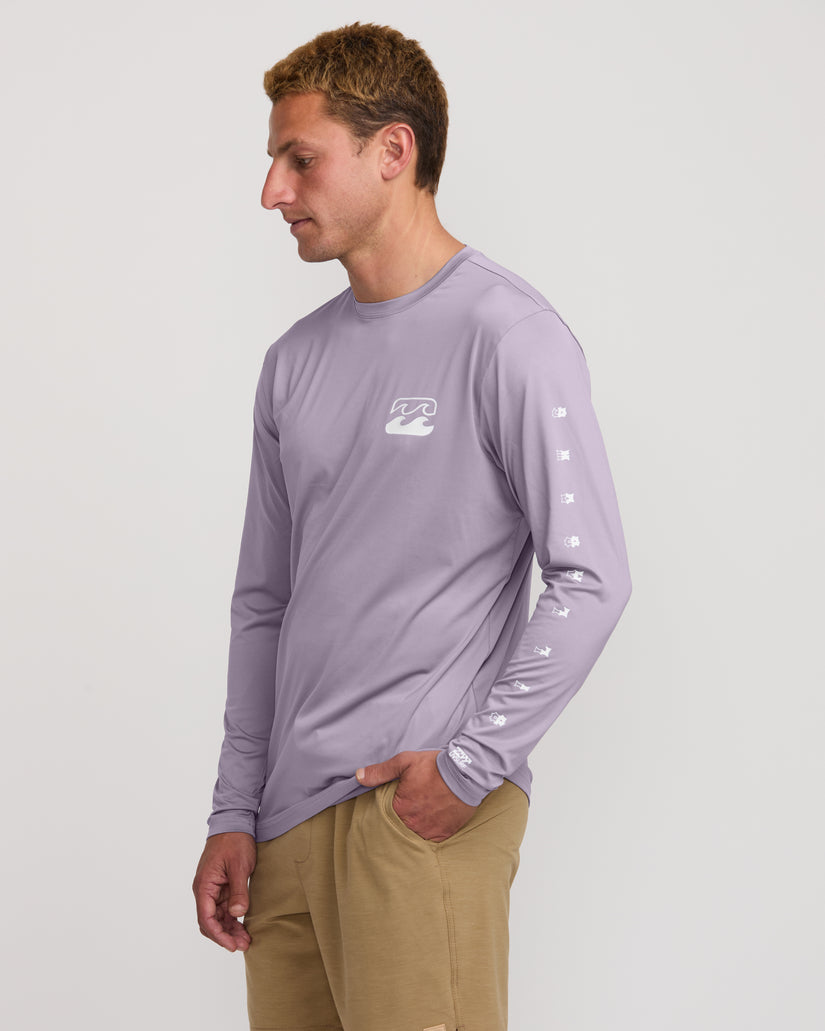 Unity Loose Fit Long Sleeve Surf Tee - Light Purple