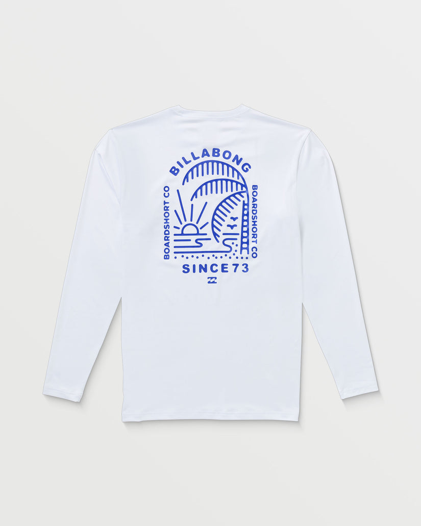 Last Night Loose Fit Long Sleeve Surf Tee - White