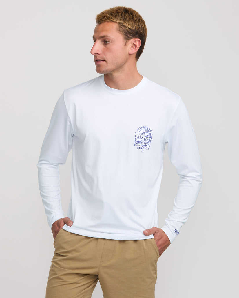 Last Night Loose Fit Long Sleeve Surf Tee - White