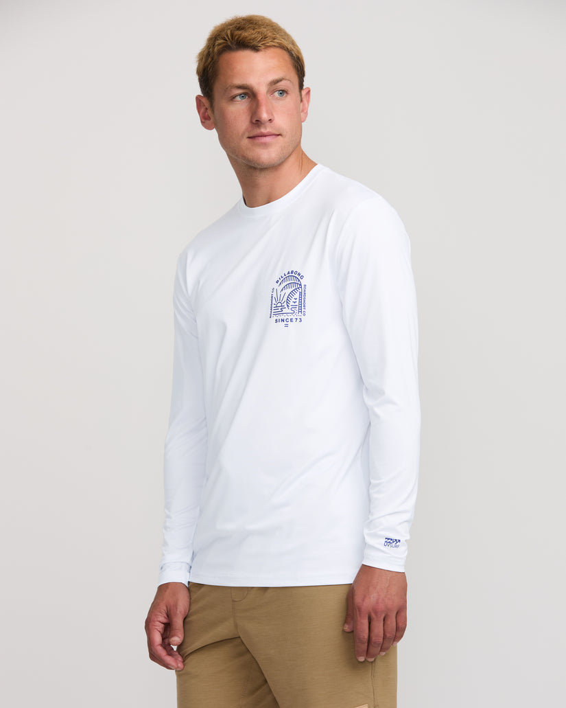 Last Night Loose Fit Long Sleeve Surf Tee - White