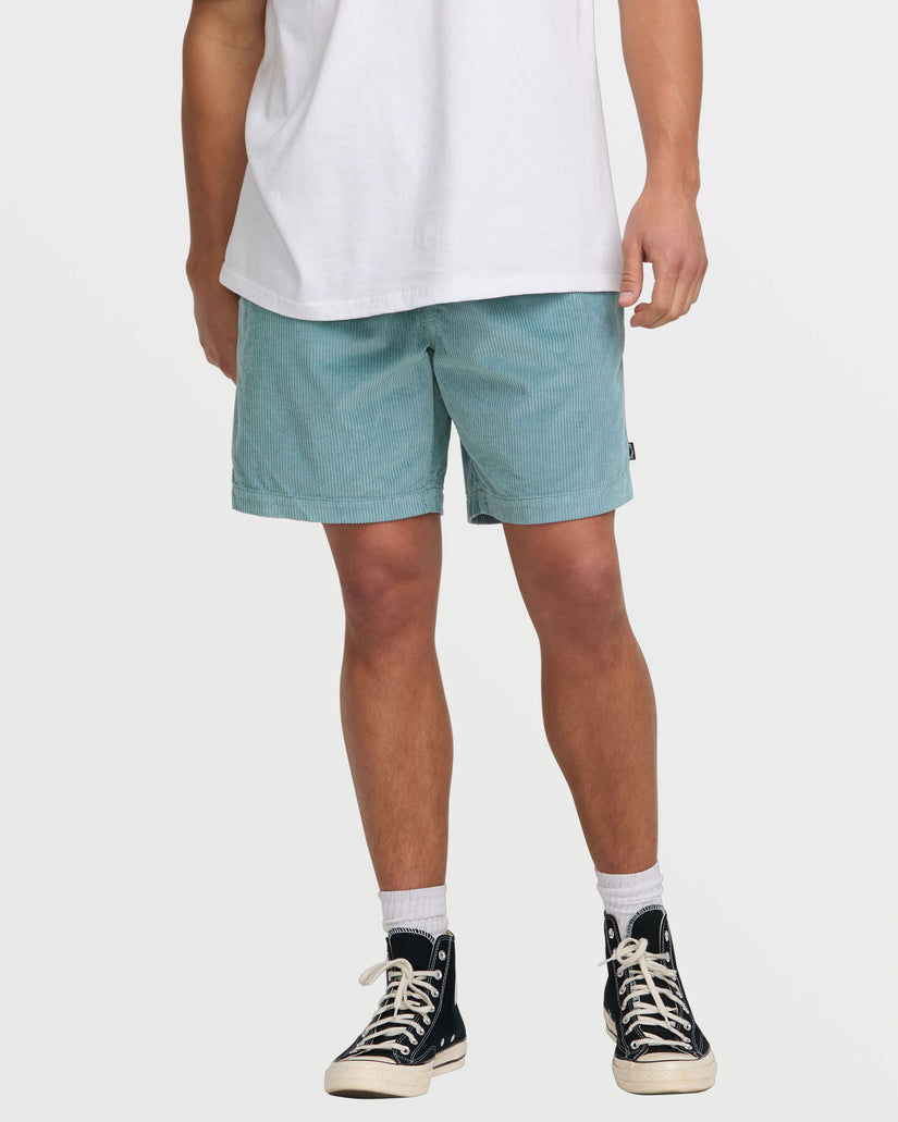 Larry Layback 19" Cord Shorts - Washed Blue