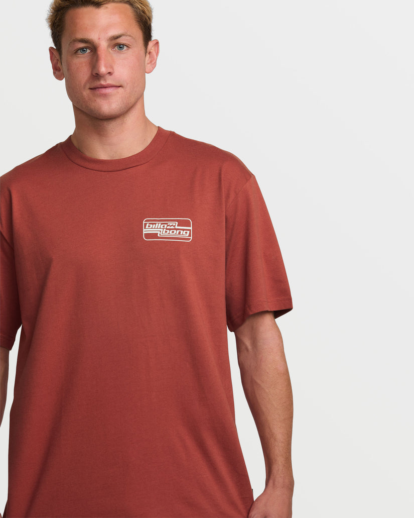 Walled Regular Short Sleeve Tee - Dusty Red