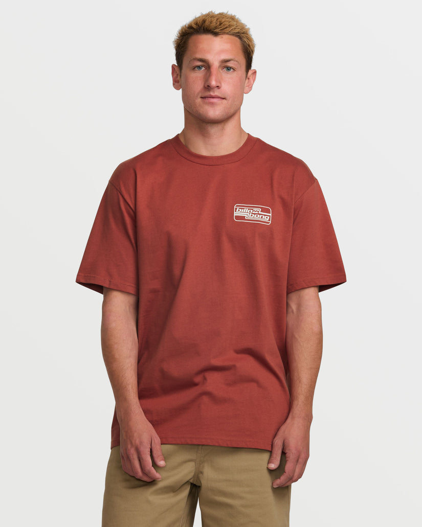 Walled Regular Short Sleeve Tee - Dusty Red