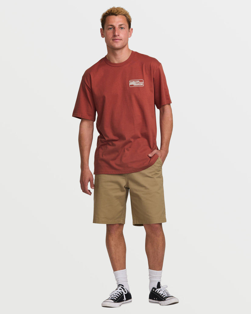 Walled Regular Short Sleeve Tee - Dusty Red