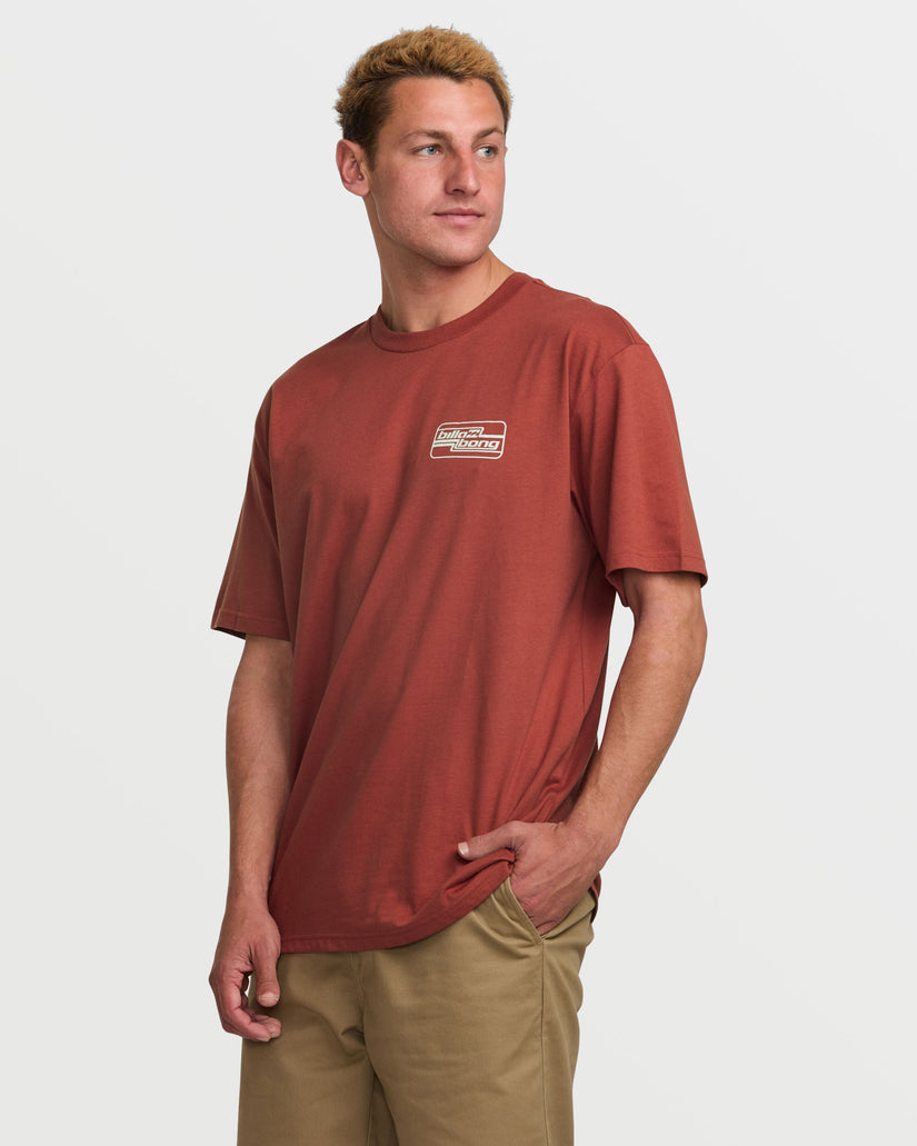 Walled Regular Short Sleeve Tee - Dusty Red