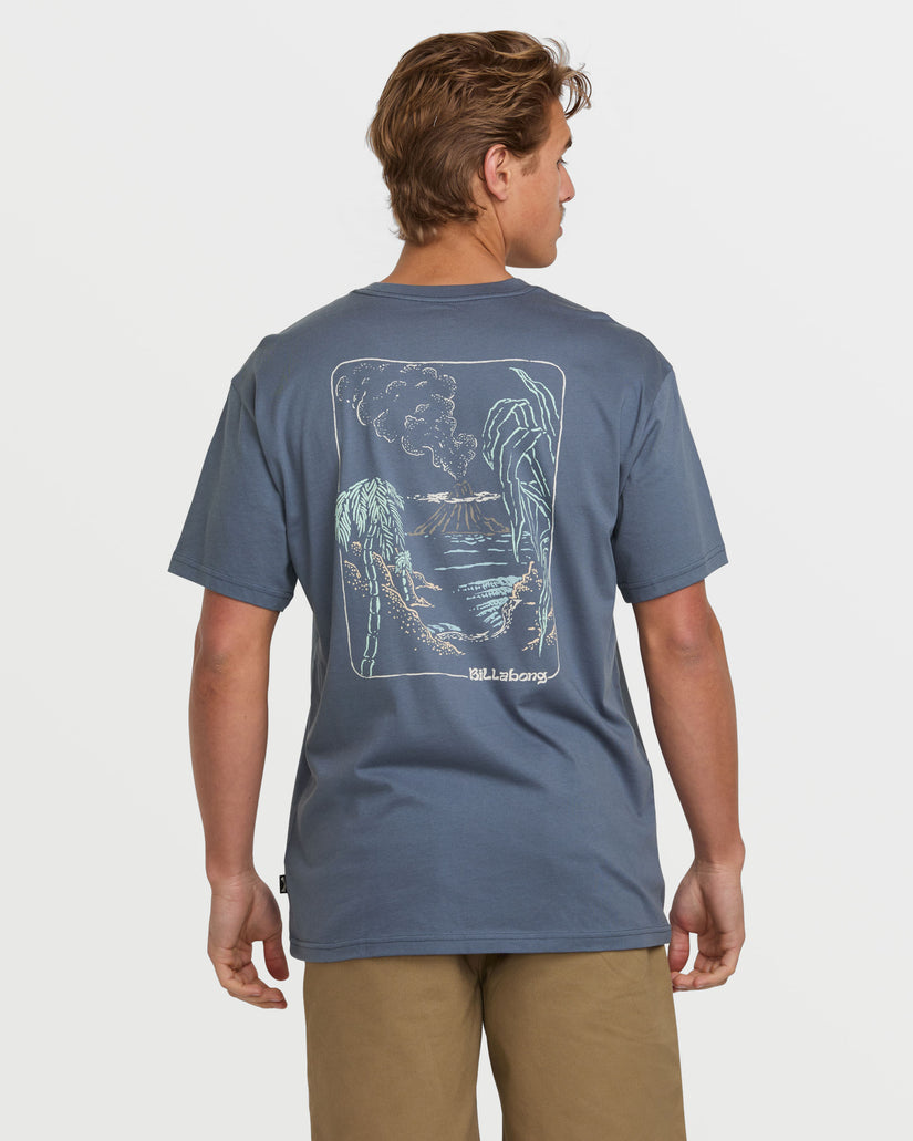 Trouble In Paradise Premium Short Sleeve Tee - Slate Blue