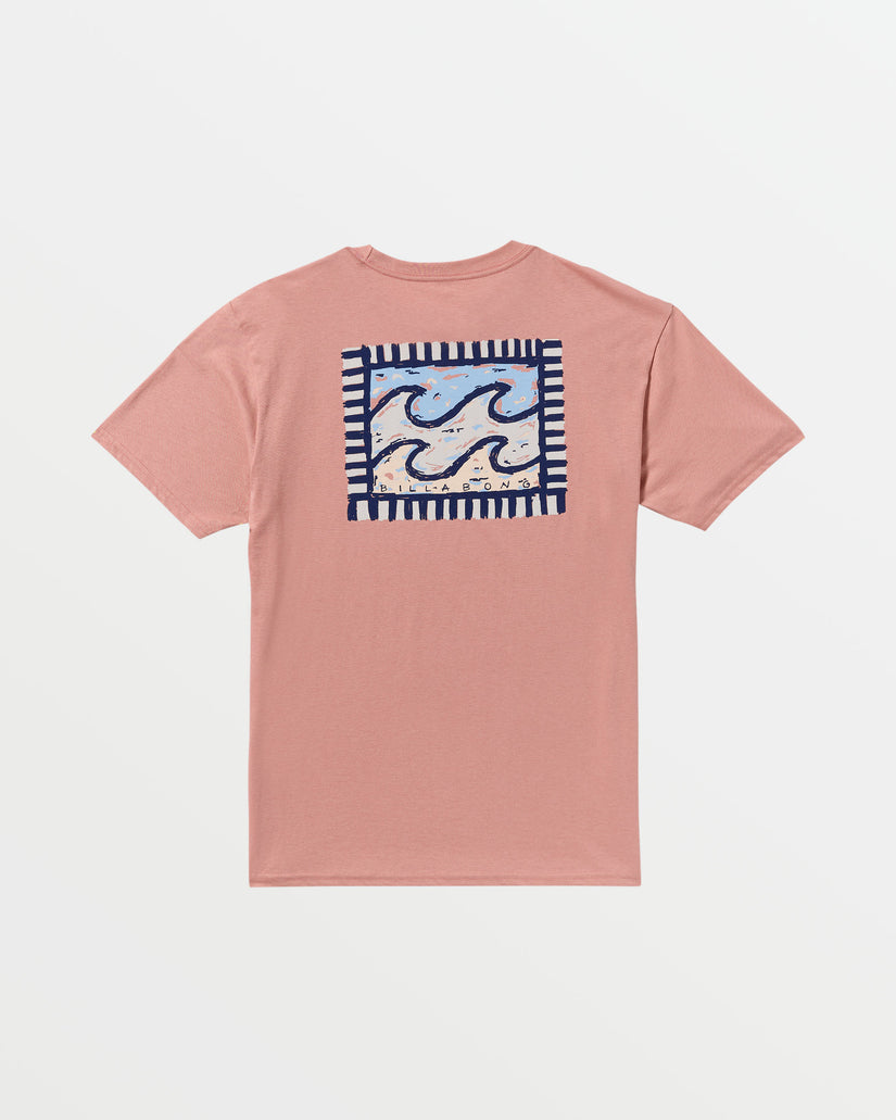 Crayon Wave T-Shirt - Dusty Pink