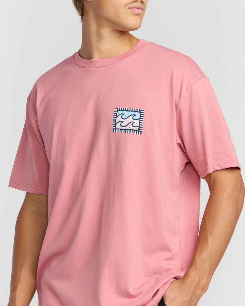 Crayon Wave T-Shirt - Dusty Pink