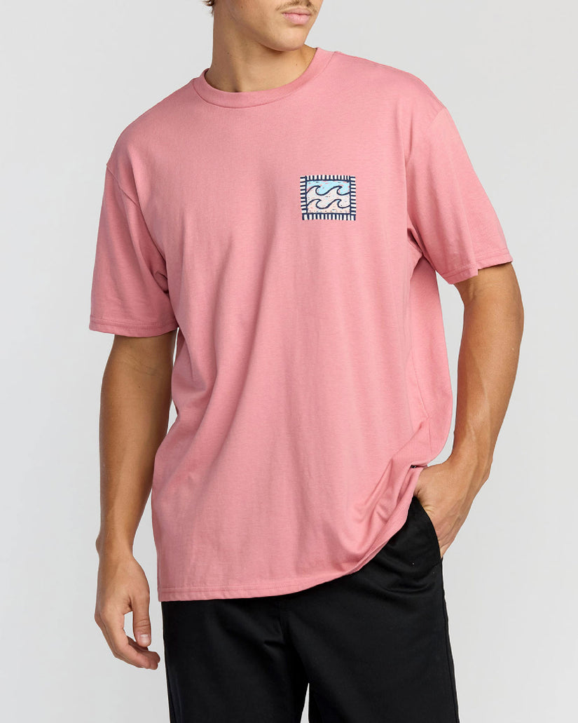 Crayon Wave T-Shirt - Dusty Pink