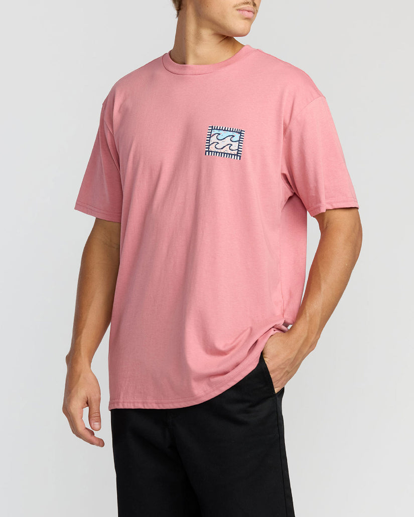 Crayon Wave T-Shirt - Dusty Pink