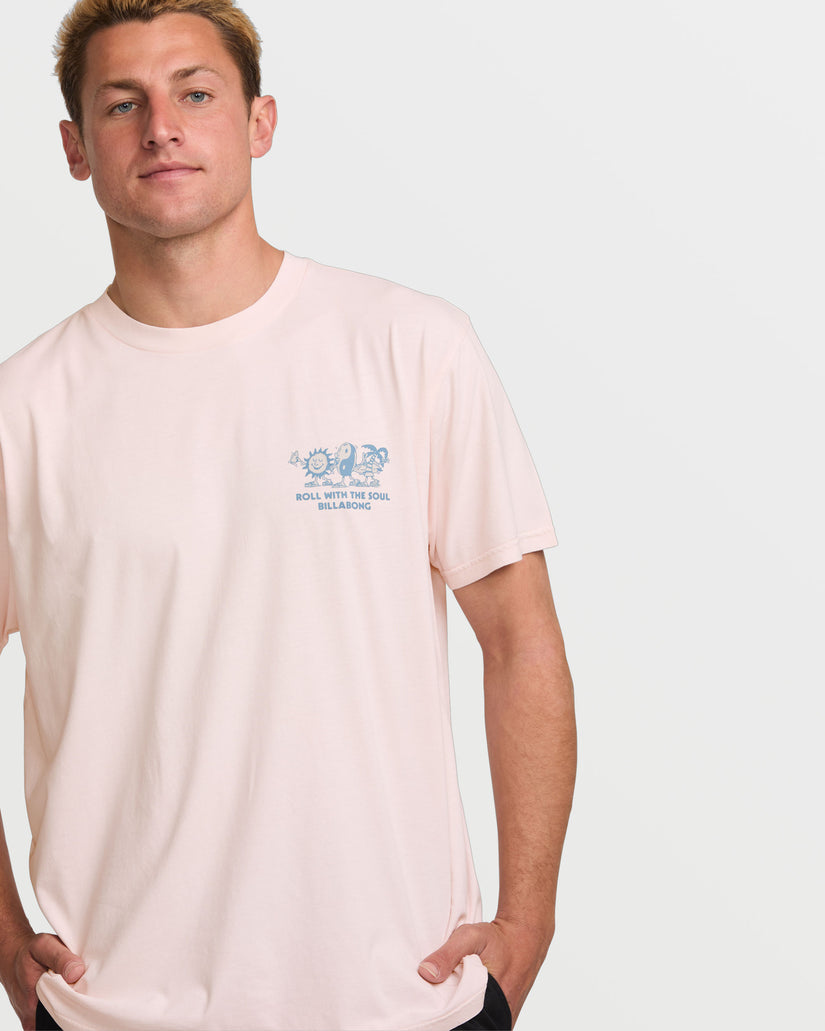 Roll Premium Wave Wash Short Sleeve Tee - Light Pink