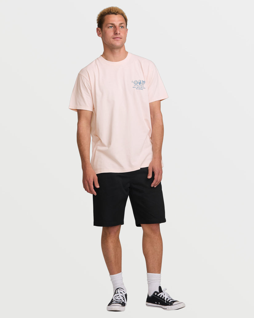 Roll Premium Wave Wash Short Sleeve Tee - Light Pink