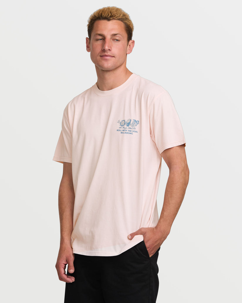 Roll Premium Wave Wash Short Sleeve Tee - Light Pink