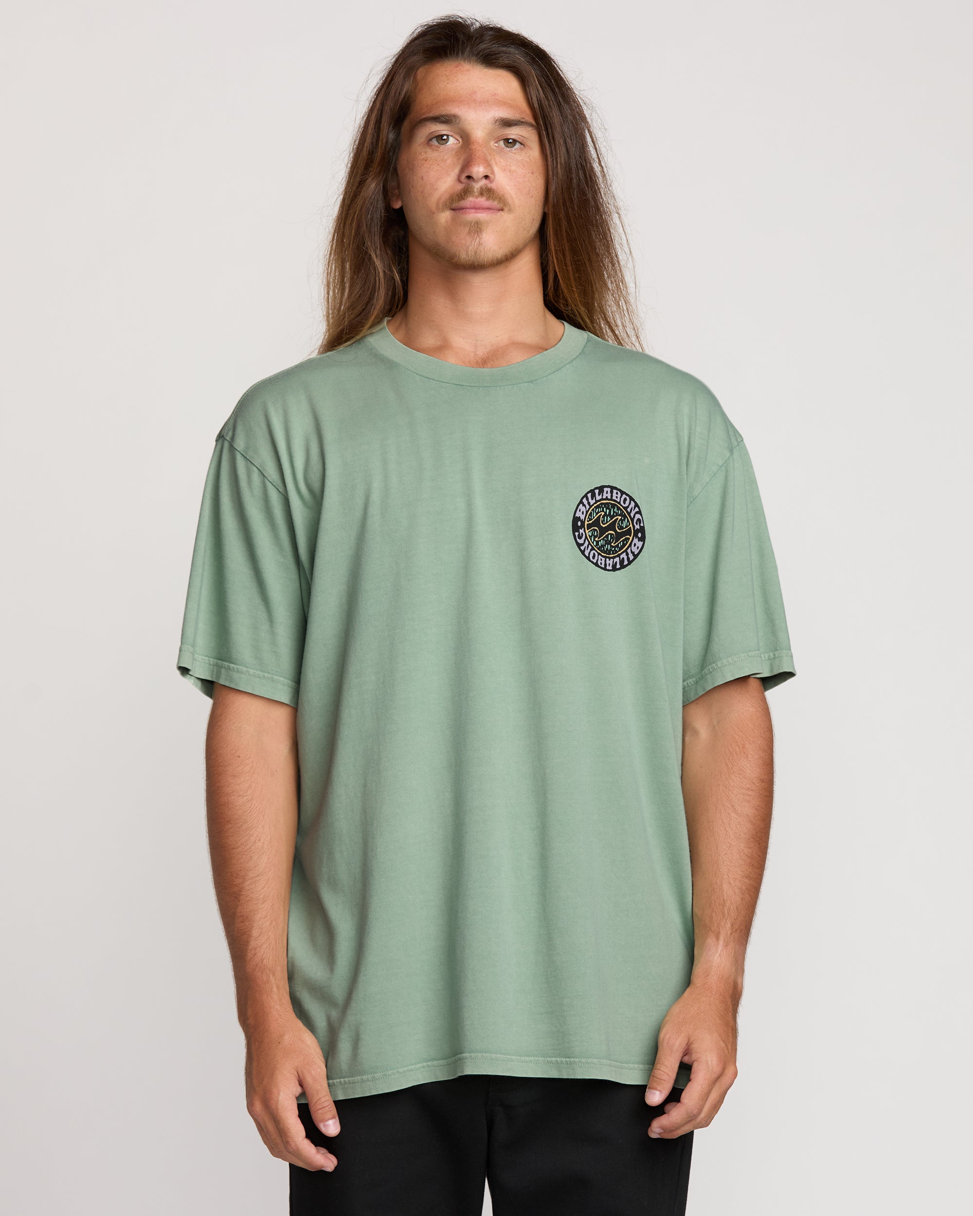 Decal Regular Wave Wash Tee - Mist Green