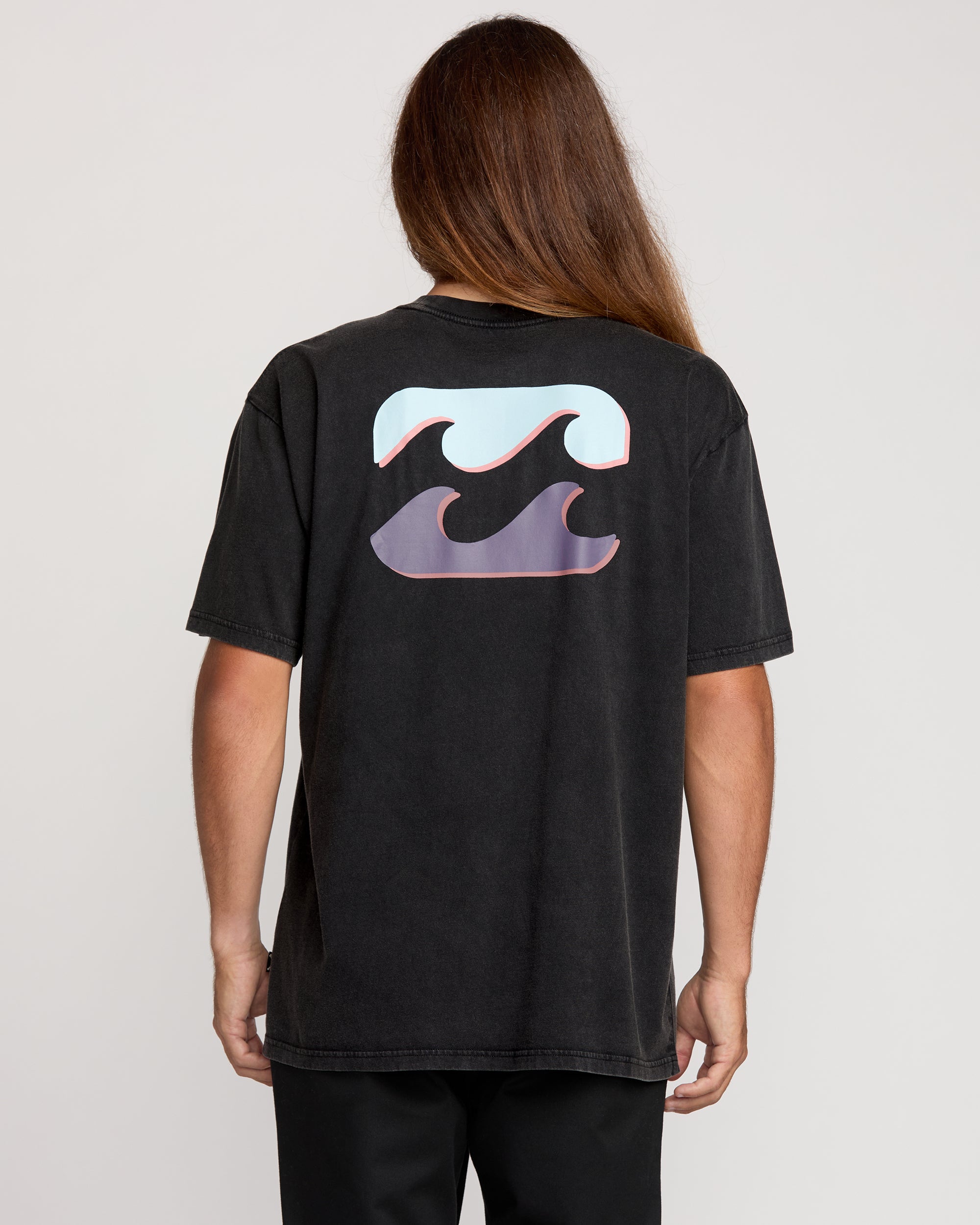 Decal Regular Wave Wash Tee - Washed Black