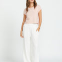 New Waves Gauze Elastic Waist Pants - Salt Crystal