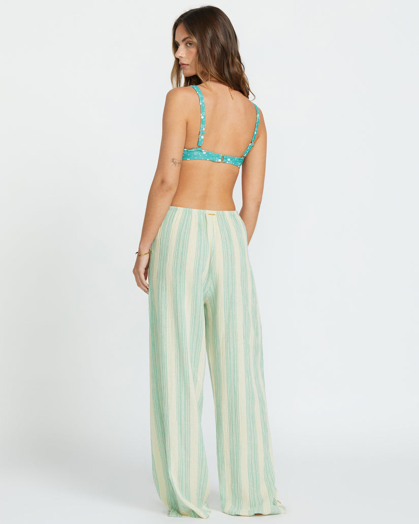 Sunny Daze Elastic Waist Pants - Island Green