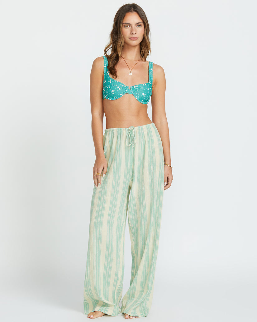 Sunny Daze Elastic Waist Pants - Island Green