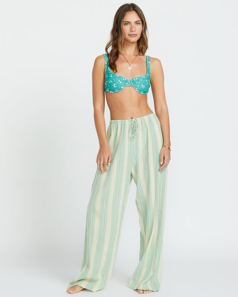 Sunny Daze Elastic Waist Pants - Island Green