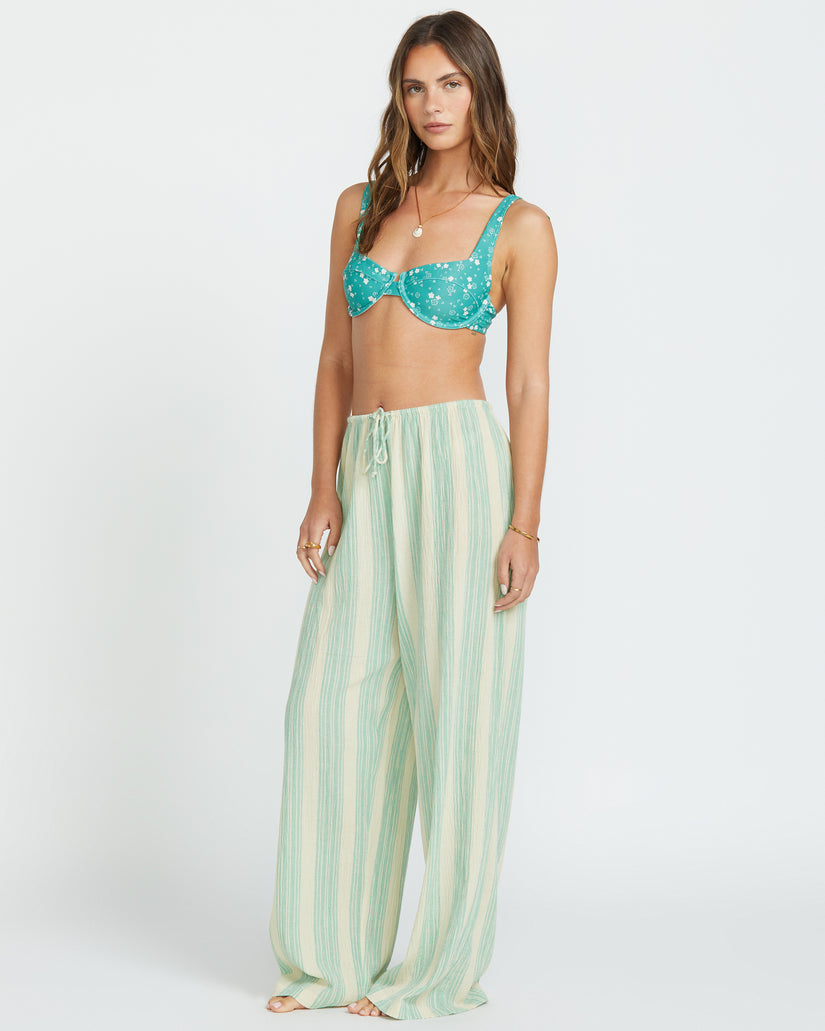 Sunny Daze Elastic Waist Pants - Island Green