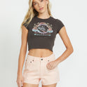 High Tides Denim Shorts - Dusty Peach