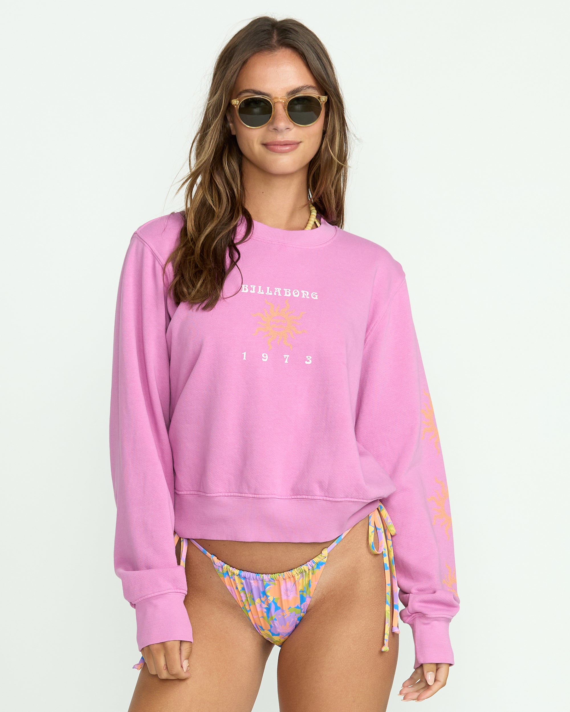 From Paradise Crewneck Sweatshirt - Bright Rose