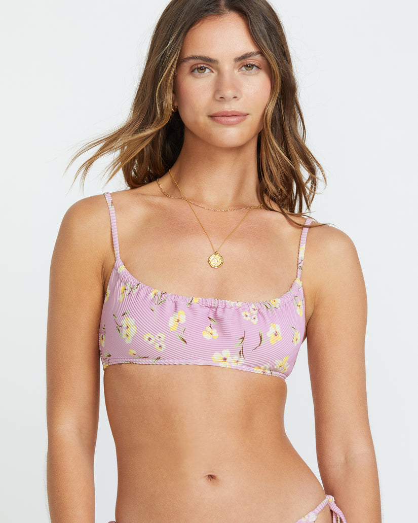 Peaceful Petals Mila Bralette Bikini Top - Amethyst Smoke