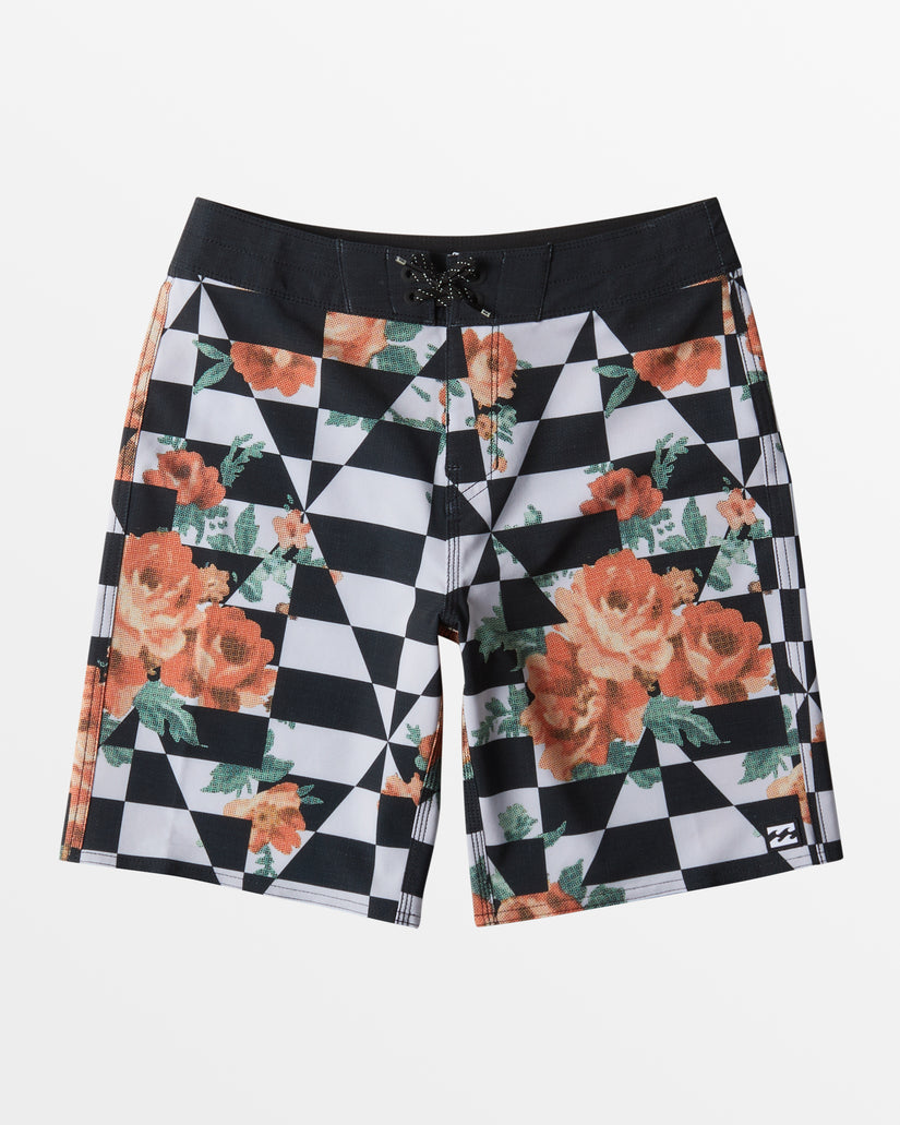 Boys Sundays Pro 17" Boardshorts - Black White