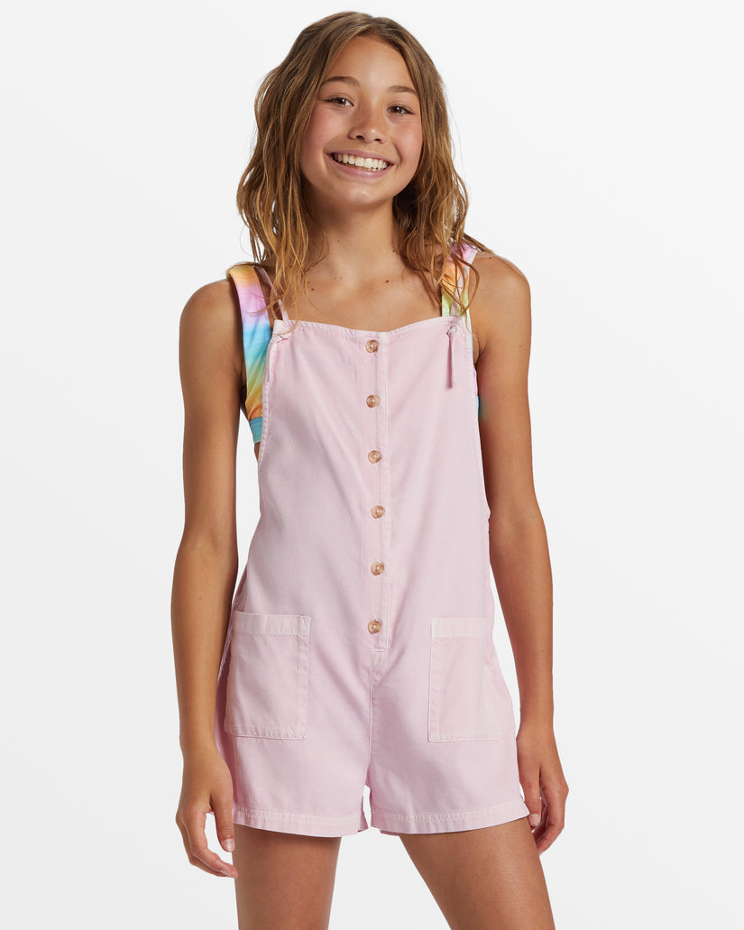 Girls Wave Watch Romper - Pink Dream