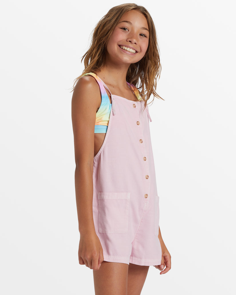 Girls Wave Watch Romper - Pink Dream