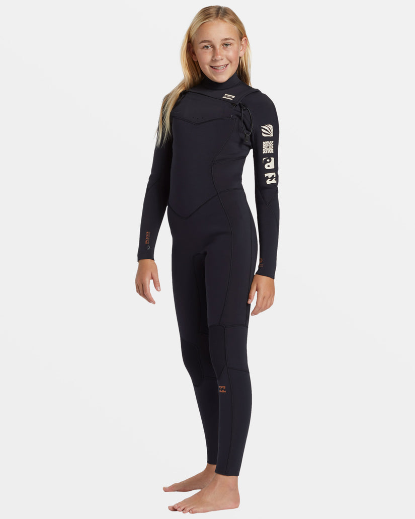 Girls 8-14 3/2mm Synergy Natural Upcycler Chest Zip GBS Wetsuit - Night Fall