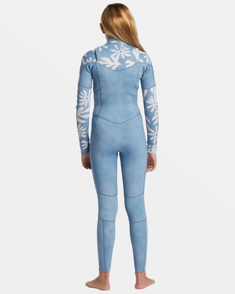 Girls 8-16 3/2mm Salty Dayz Natural Upcycler Chest Zip GBS Wetsuit - Blue Shadow