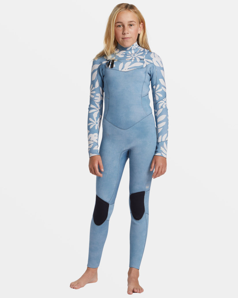 Girls 8-16 3/2mm Salty Dayz Natural Upcycler Chest Zip GBS Wetsuit - Blue Shadow