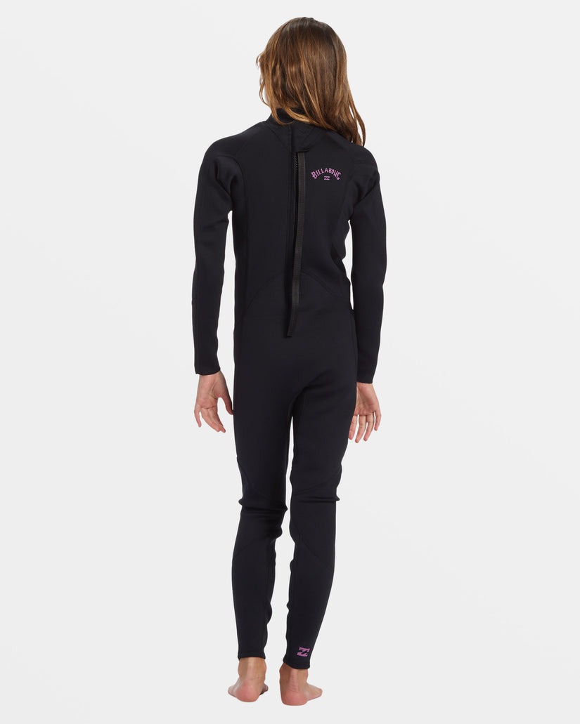 Girls 8-14 3/2mm Foil Chest Zip GBS Wetsuit - Black Orchid