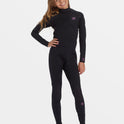 Girls 8-14 3/2mm Foil Chest Zip GBS Wetsuit - Black Orchid