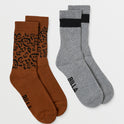 Hidden Shore 2 Pack Crew Socks - Brown