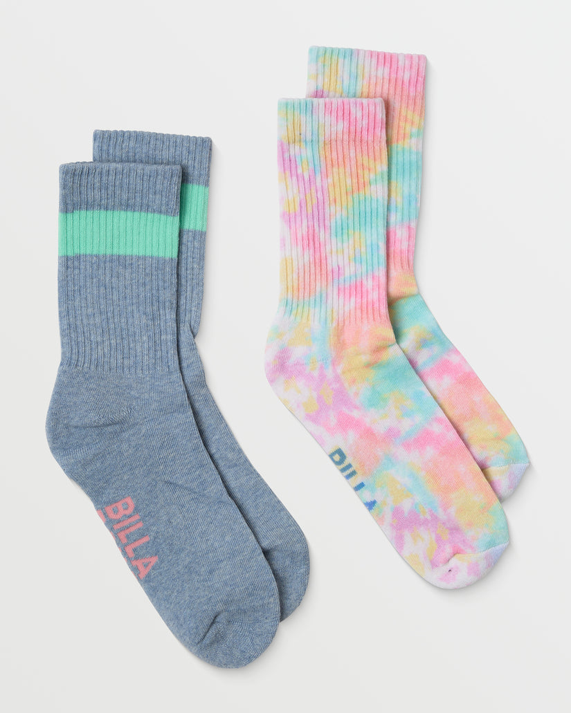 Rainbow Tide 2 Pack Crew Socks - Multi