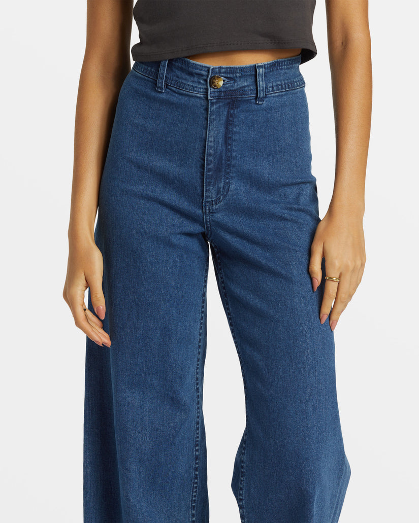 Free Fall High-Waist Pants - Oceana Blue