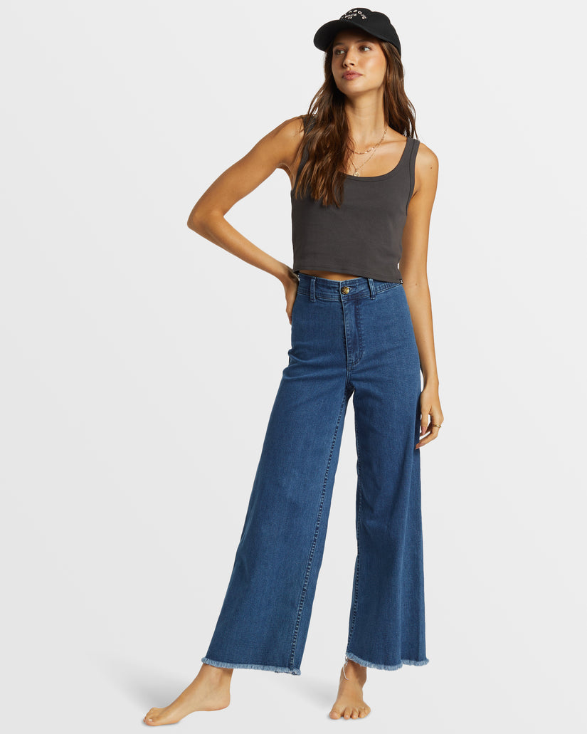 Free Fall High-Waist Pants - Oceana Blue