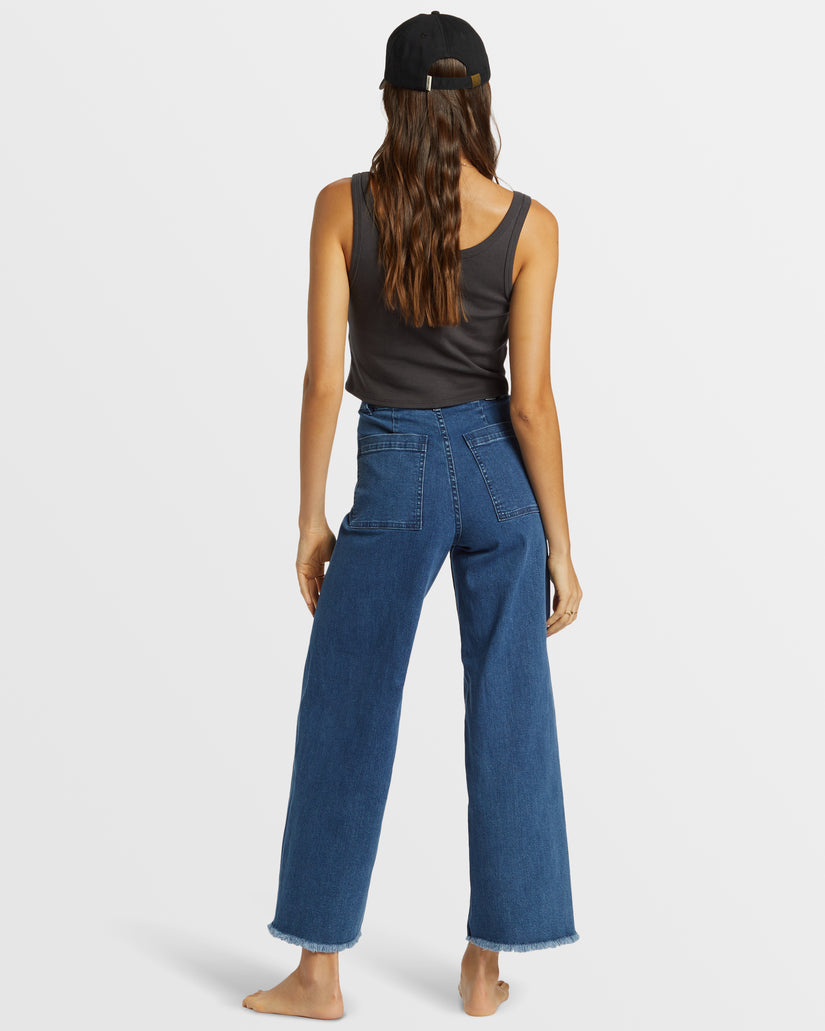 Free Fall High-Waist Pants - Oceana Blue