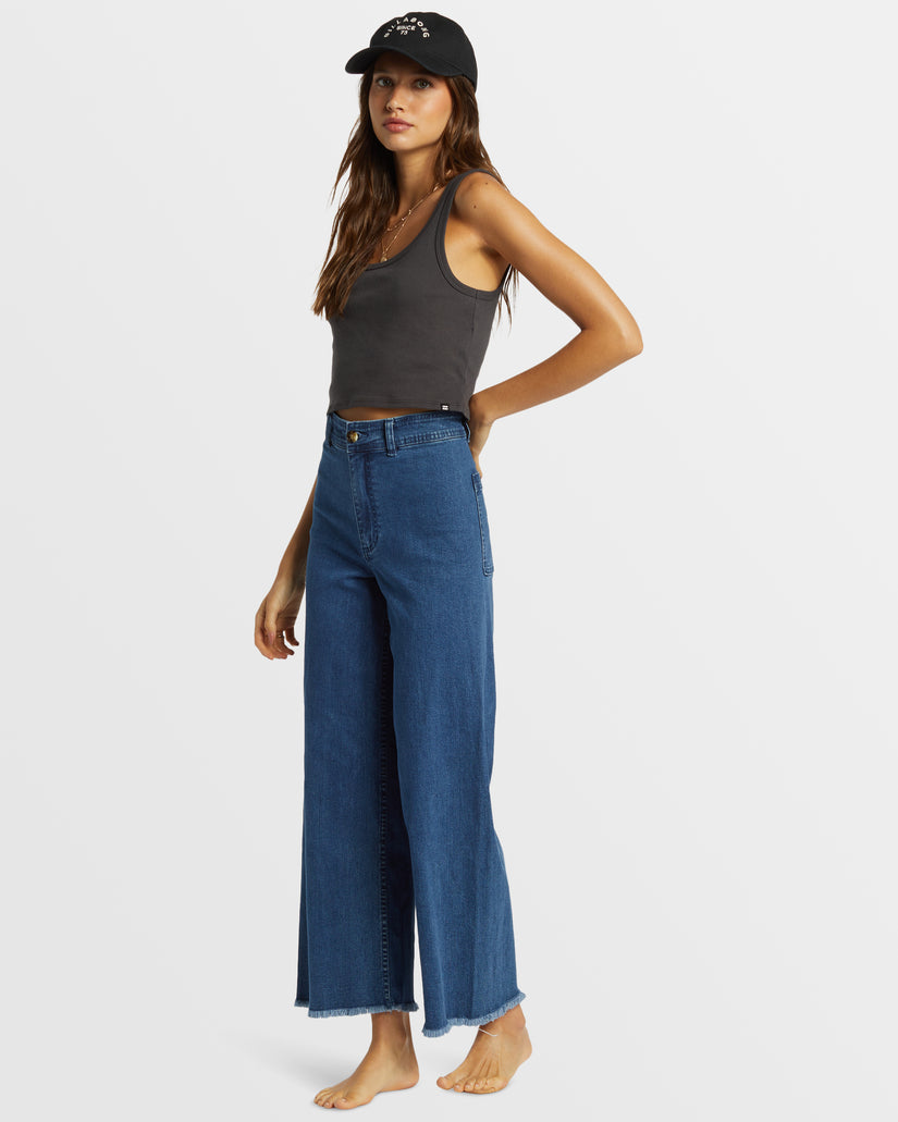 Free Fall High-Waist Pants - Oceana Blue