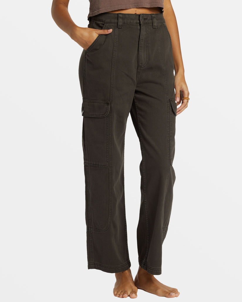 Wall To Wall Denim Cargo Pants - Black Sands