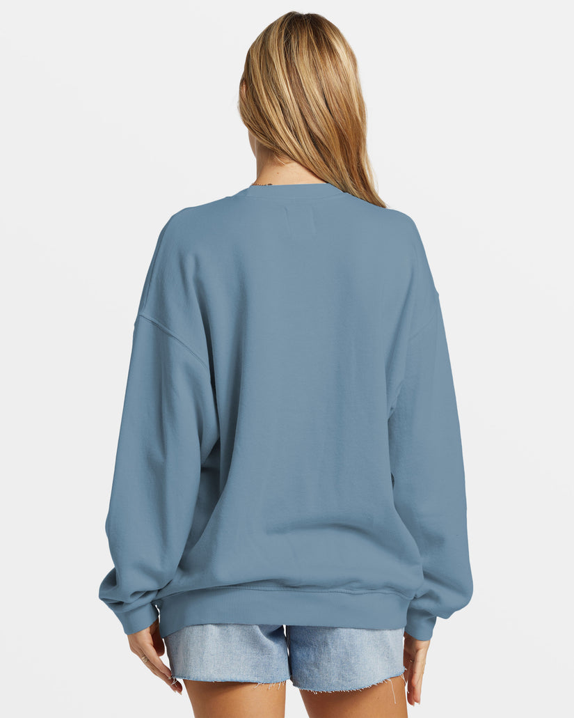 Ride In Oversized Crewneck Sweatshirt - Blue Shadow