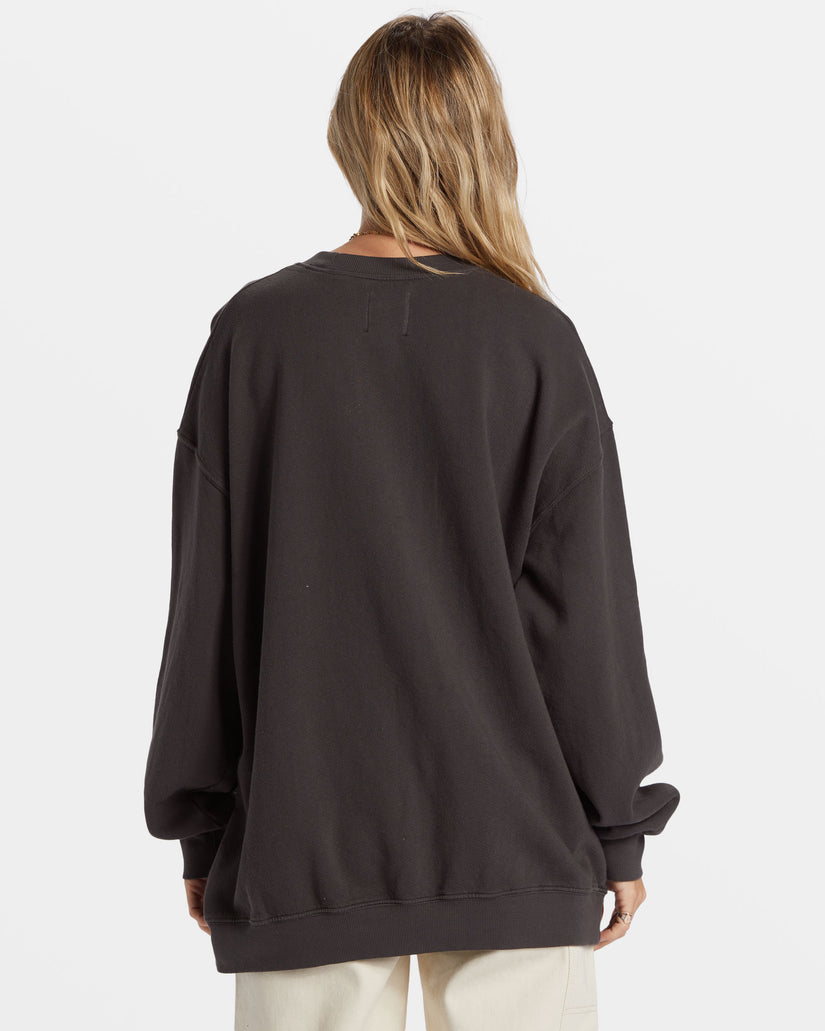 Ride In Oversized Crewneck Sweatshirt - Black Sands