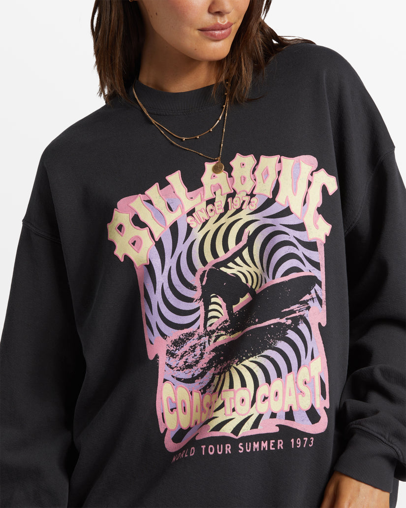 Ride In Oversized Crewneck Sweatshirt - Black Sands