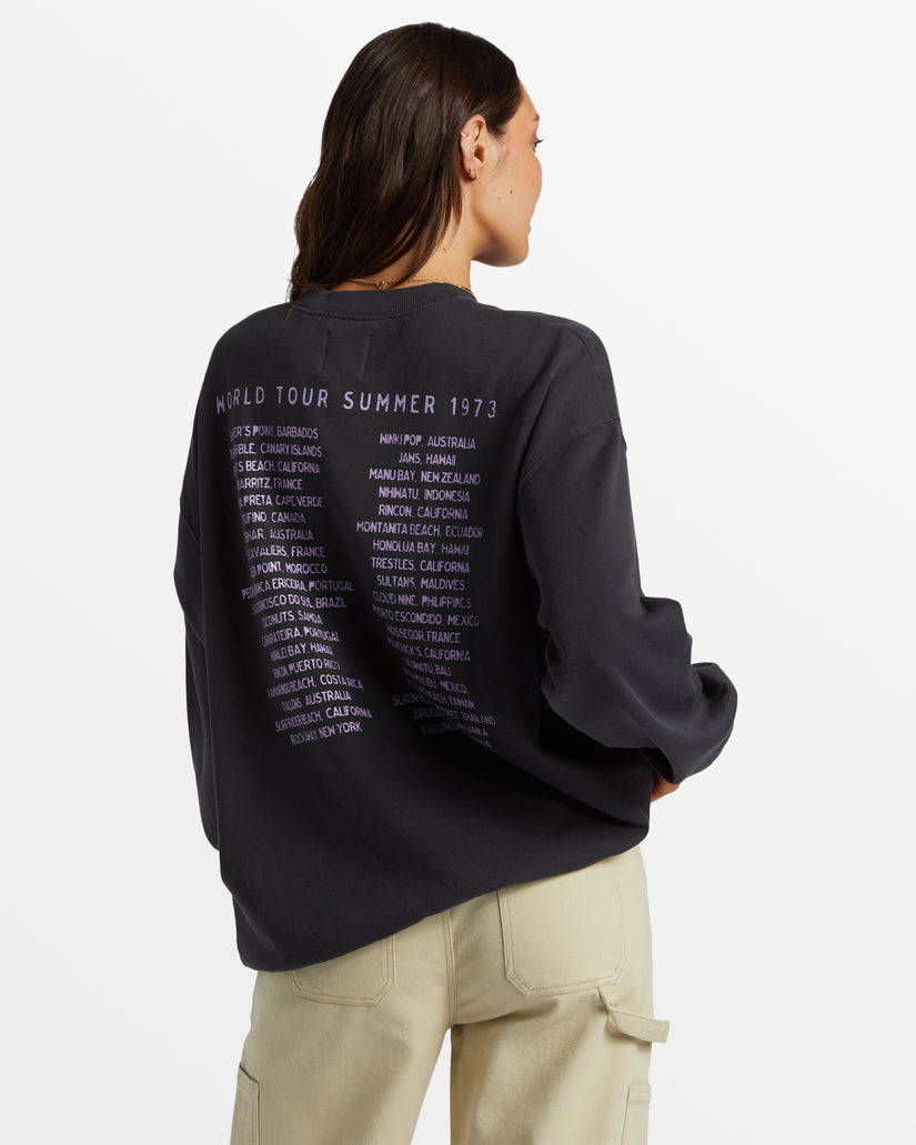 Ride In Oversized Crewneck Sweatshirt - Black Sands